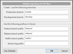 GitFlow - SourceTree Iniciar flujo de trabajo Asistente